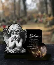 Large Solar Candle XL Premium Watching Angel for the Cemetery