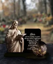 Große Solarkerze XL Premium Jesus Christus für den Friedhof