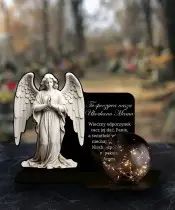 Large Solar Candle XL Premium Angel in Prayer for the Cemetery