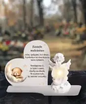 Wieczny Znicz Miś Premium XL Dla Dzieci Aniołek LED