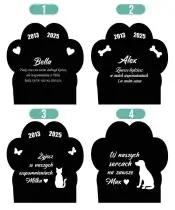 Solar LED Kerze für Hunde, Katzen, Pfoten auf einem Grabstein für Hunde