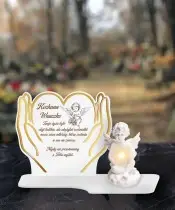 Large Premium XL Candle for Children Heart Hands LED