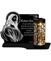 Wieczny Znicz Solarny XL Jezus Led na Grób