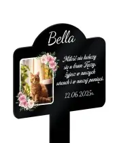 Tabliczka Pamiątkowa na Grób Kota Ze Zdjęciem Personalizowany Znicz