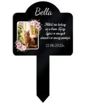 Tabliczka Pamiątkowa na Grób Kota Ze Zdjęciem Personalizowany Znicz