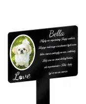 Tabliczka Pamiątkowa na Grób Psa Ze Zdjęciem Personalizowany Znicz