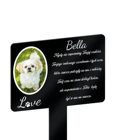 Tabliczka Pamiątkowa na Grób Psa Ze Zdjęciem Personalizowany Znicz