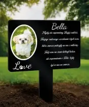 Tabliczka Pamiątkowa na Grób Psa Ze Zdjęciem Personalizowany Znicz