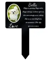Tabliczka Pamiątkowa na Grób Psa Ze Zdjęciem Personalizowany Znicz