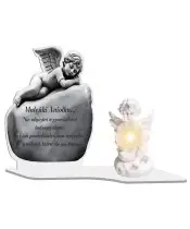 Wieczny Znicz Premium XL Anioł LED Na Cmentarz Grób