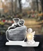 Wieczny Znicz Premium XL Anioł LED Na Cmentarz Grób