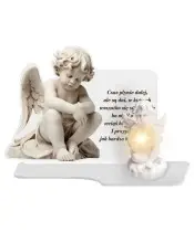 Wieczny Znicz Premium XL z Aniołem Na Cmentarz Grób Anioł LED