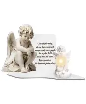 Wieczny Znicz Premium XL z Aniołem Na Cmentarz Grób Anioł LED