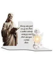 Wieczny Znicz Premium XL Jezus Na Cmentarz Grób Anioł LED
