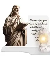 Wieczny Znicz Premium XL Jezus Na Cmentarz Grób Anioł LED