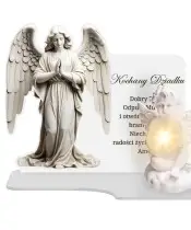 Duży Znicz Premium XL Na Cmentarz Grób Anioł LED