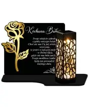 Wieczny Znicz Solarny Statuetka z Rożą na Grób Wszystkich Świętych