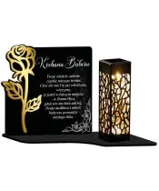 Wieczny Znicz Solarny Statuetka z Rożą na Grób Wszystkich Świętych