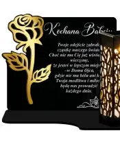 Wieczny Znicz Solarny Statuetka z Rożą na Grób Wszystkich Świętych