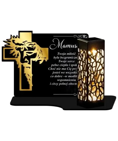 Wieczny Znicz Solarny Statuetka Krzyż na Grób Wszystkich Świętych