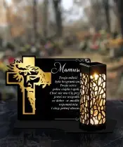 Wieczny Znicz Solarny Statuetka Krzyż na Grób Wszystkich Świętych