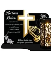 Wieczny Znicz Solarny Statuetka Złoty Krzyż na Grób Wszystkich Świętych