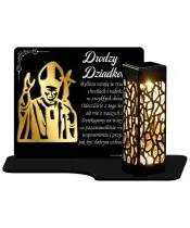 Wieczny Znicz Solarny Statuetka Papież na Grób Wszystkich Świętych