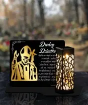 Wieczny Znicz Solarny Statuetka Papież na Grób Wszystkich Świętych