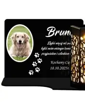 Znicz Solarny LED Dla Psa Kota Ze Zdjęciem Na Nagrobek