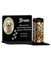 Znicz Solarny LED Dla Psa Kota Ze Zdjęciem Na Nagrobek