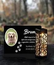 Znicz Solarny LED Dla Psa Kota Ze Zdjęciem Na Nagrobek