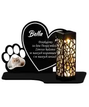 Znicz Solarny LED Wieczny Dla Psa Kota Ze Zdjęciem Łapka Na Nagrobek