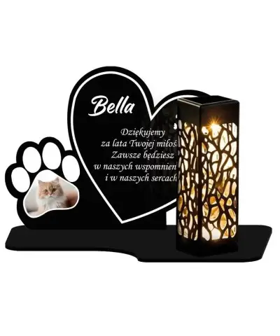 Znicz Solarny LED Wieczny Dla Psa Kota Ze Zdjęciem Łapka Na Nagrobek