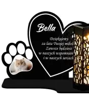 Znicz Solarny LED Wieczny Dla Psa Kota Ze Zdjęciem Łapka Na Nagrobek