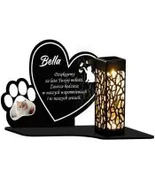 Znicz Solarny LED Wieczny Dla Psa Kota Ze Zdjęciem Łapka Na Nagrobek