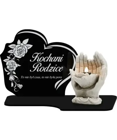 Znicz Premium Statuetka Led Figurka Dłonie Gipsowe 18 cm