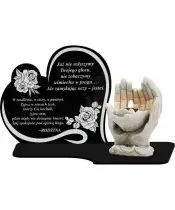 Znicz Premium Statuetka Led Figurka Dłonie Gipsowe 18 cm Na Cmentarz