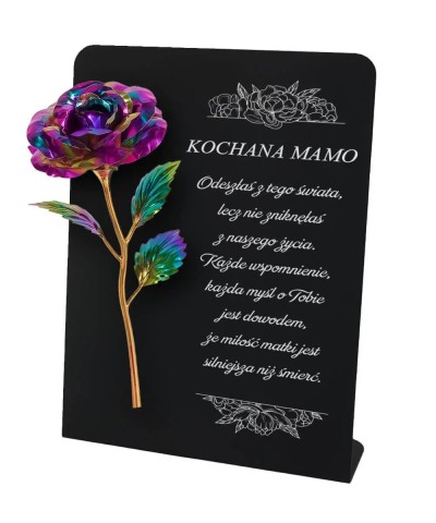 Premium Statuetka 28 cm Na Cmentarz Grób Wieczna Róża Multikolor