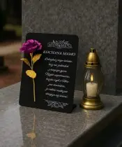 Premium Statuetka 28 cm Na Cmentarz Grób Wieczna Róża Różowa