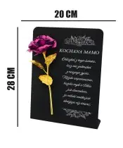 Premium Statuetka 28 cm Na Cmentarz Grób Wieczna Róża Różowa