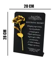 Premium Statuetka 28 cm Na Cmentarz Grób Wieczna Róża Złota