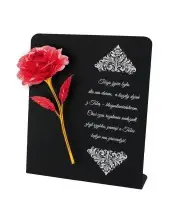 Statuetka Premium 22 cm Z Czerwoną Różą Wieczną Na Grób