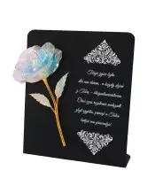 Statuetka Premium 22 cm Z Holograficzną Różą Wieczną Na Grób