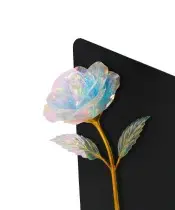 Statuetka Premium 22 cm Z Holograficzną Różą Wieczną Na Grób