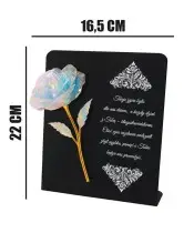 Statuetka Premium 22 cm Z Holograficzną Różą Wieczną Na Grób