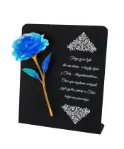 Statuetka Premium 22 cm Z Niebieską Różą Wieczną Na Grób