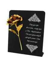 Statuetka Premium 22 cm Ze Złotą Różą Wieczną Na Grób