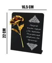 Statuetka Premium 22 cm Ze Złotą Różą Wieczną Na Grób