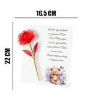 Znicz Statuetka Premium 22 cm Wieczna Róża na Grób Wszystkich Świętych