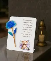 Znicz Statuetka Dla Dziecka Premium 22 cm Wieczna Róża na Grób Nagrobek